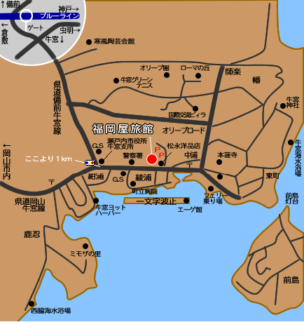 福岡屋旅館詳細地図